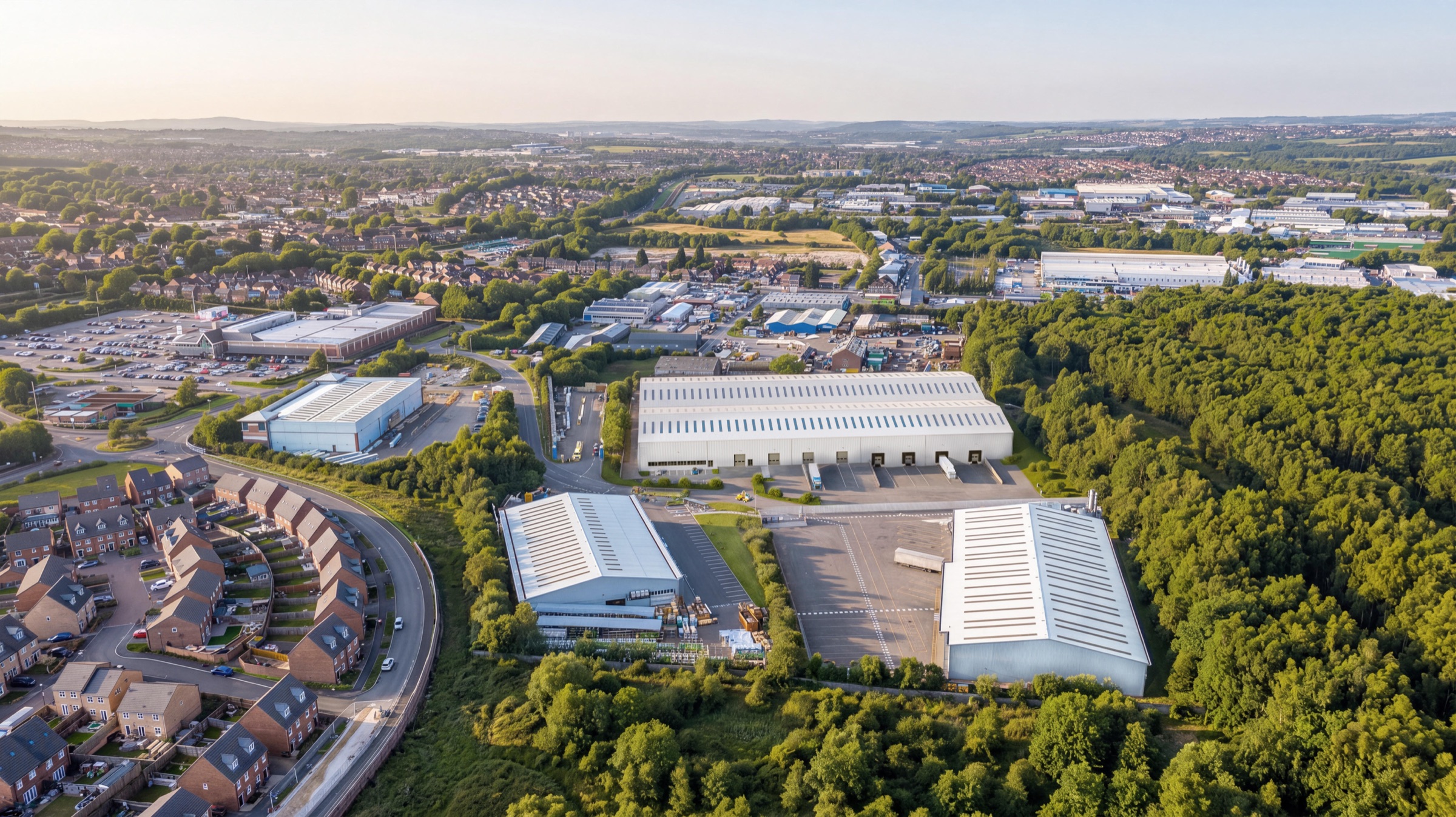 Aerial view of Unit 2 & 4 Oxclose Park Sheffield